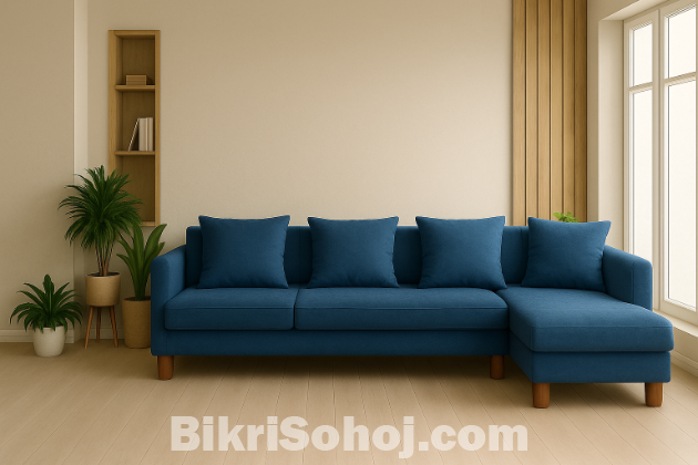 গর্জন কাঠের L-শেপ সোফা